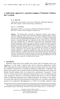 A multivariate approach to vegetation mapping of Manitoba`s
