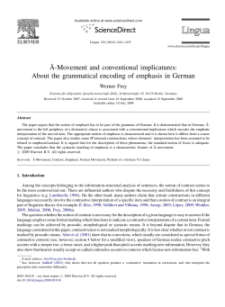 About the grammatical encoding of emphasis in German