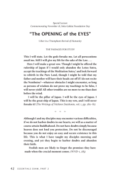 The OPENING of the EYES - Sgi-Usa