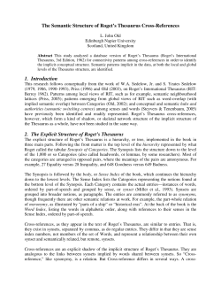 The Semantic Structure of Roget`s Thesaurus Cross