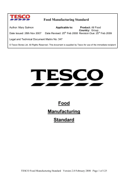 Food Manufacturing Standard - Seafood Products Association