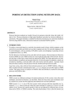 PORTSCAN DETECTION USING NETFLOW DATA