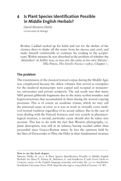 4 Is Plant Species Identification Possible in Middle English Herbals?