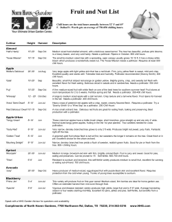 Fruit Tree List - North Haven Gardens