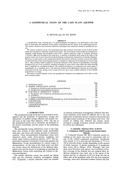 A GEOPHYSICAL STUDY OF THE CAPE FLATS AQUIFER