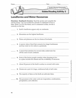Landforms and Water Resources