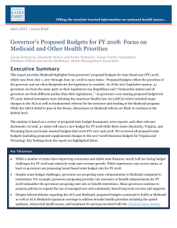 Governor`s Proposed Budgets for FY 2018