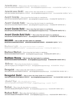 Americana - This is how the font looks in a sentence