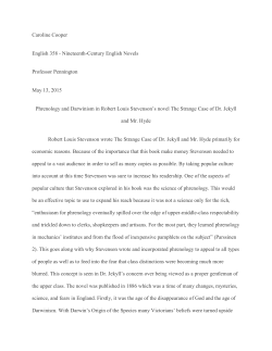 Engl 358 Paper The Strange Case of Dr. Jekyll and Mr. Hyde