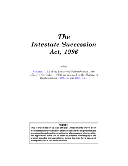 The Intestate Succession Act, 1996