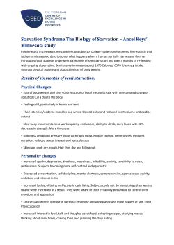 Starvation Syndrome The Biology of Starvation &ndash; Ancel Keys