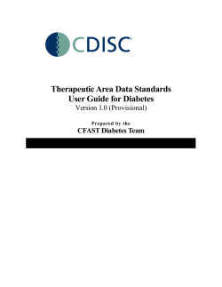 Diabetes Therapeutic Area Data Standard User Guide v1