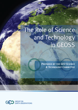 The Role of Science and Technology in GEOSS