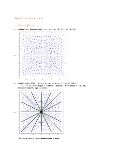 System :x` = kx, y` = my