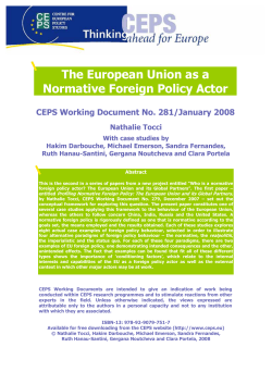The European Union as a Normative Foreign Policy Actor