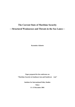 Structural Weaknesses and Threats in the Sea Lanes