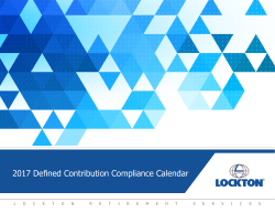2017 Defined Contribution Compliance Calendar