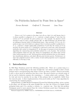 On Polyhedra Induced by Point Sets in Space