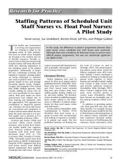 Staffing Patterns of Scheduled Unit Staff Nurses vs. Float Pool