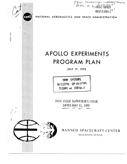Apollo experiments program plan