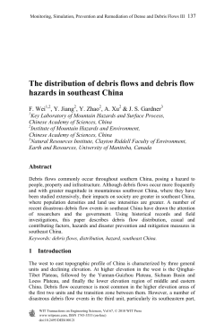 The distribution of debris flows and debris flow hazards in southeast