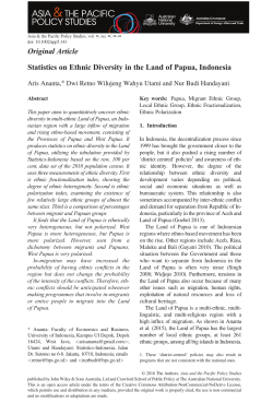 Statistics on Ethnic Diversity in the Land of Papua, Indonesia