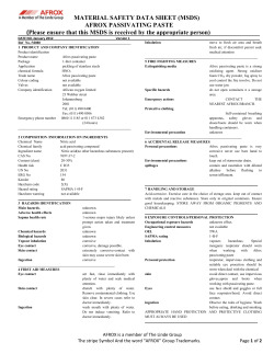 (MSDS) AFROX PASSIVATING PASTE