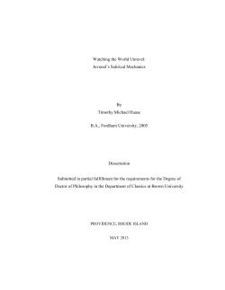 Watching the World Unravel: Juvenal`s Satirical Mechanics By