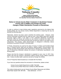 Notice to Volusia County Water Customers in Southwest Volusia