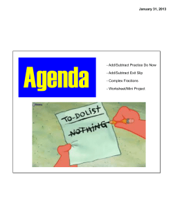 January 31, 2013 Agenda - Add/Subtract Practice Do Now