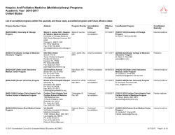 Hospice And Palliative Medicine (Multidisciplinary