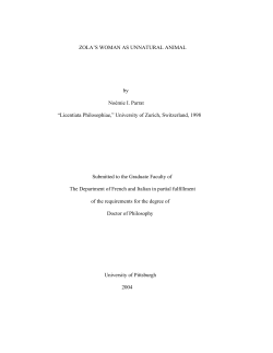 Zola`s Woman as Unnatural Animal