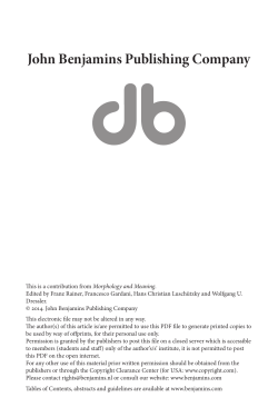 Mimetic Verbs and Meaning - Indiana University Bloomington