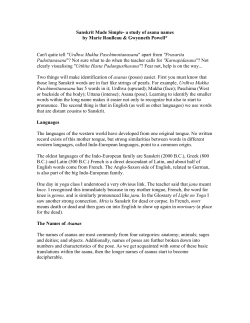 Sanskrit Made Simple- a study of asana names