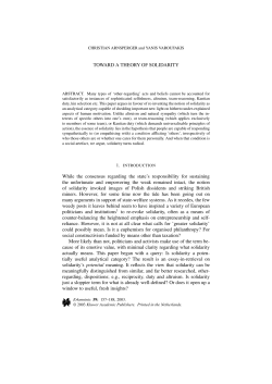 Toward a Theory of Solidarity
