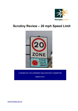 Scrutiny Review &ndash; 20 mph Speed Limit