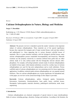 Calcium Orthophosphates in Nature, Biology