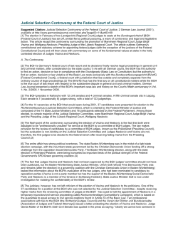 Judicial Selection Controversy at the Federal Court of Justice