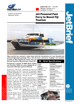 Jet Powered Fast Ferry to Boost Fiji Tourism