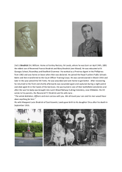 2nd Lieutenant Eric William Brodrick