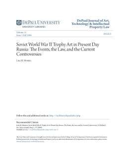 Soviet World War II Trophy Art in Present Day Russia