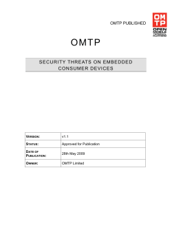 OMTP Security Threats on Embedded Consumer Devices v1.1