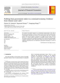 Profiting from government stakes in a command economy Evidence