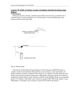 Lecture 10. Study of surface oceanic circulation and lateral mixing