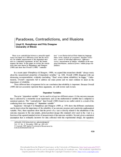 Paradoxes, Contradictions, and Illusions