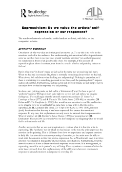 Do we value the artists` self- expression or our responses?