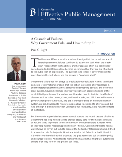 A Cascade of Failures: Why Government Fails, and