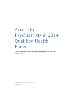 Access to Psychiatrists in 2014 Qualified Health Plans