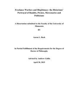 Freelance Warfare and Illegitimacy: the Historians` Portrayal of