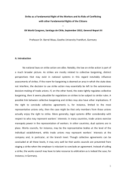 strike as a fundamental right of the workers and its risks of conflicting